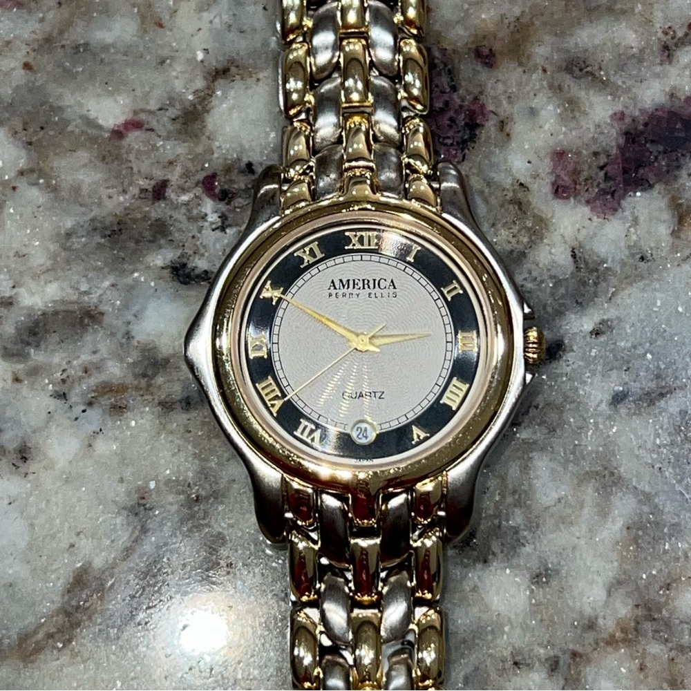 America Perry Ellis Men’s Two-Tone Watch